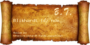 Blikhardt Tünde névjegykártya